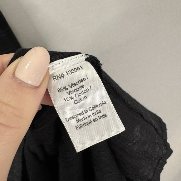 L*SPACE Santorini Maxi Dress Womens Medium Black Tie Back Tiered Sundress Resort - Picture 11 of 12